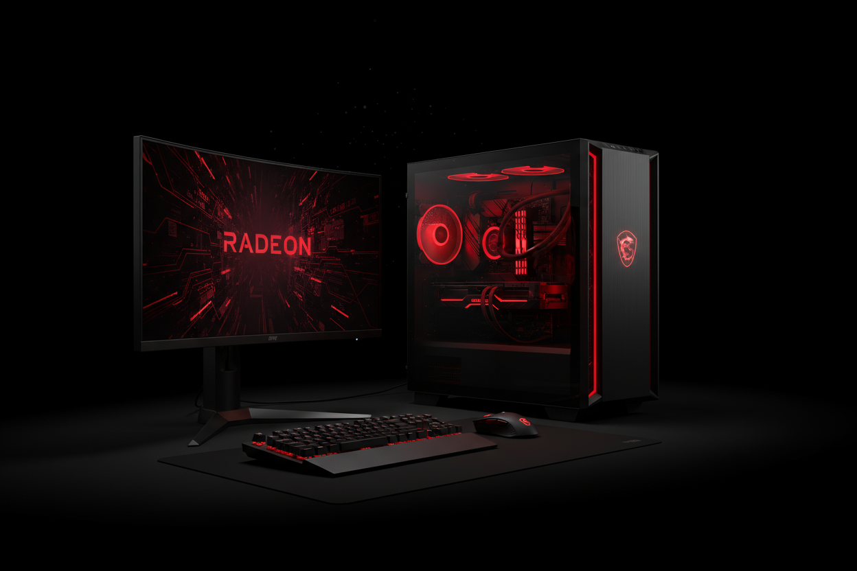 togli il logo amd e metti quello di msi rendi gli effetti colore di rosso e metti il logo di amd sullo schermo