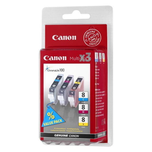 Canon CLI-8 C / M / Y Cartuccia Ink Originale Ciano Magenta Gialla per PIXMa iP4500