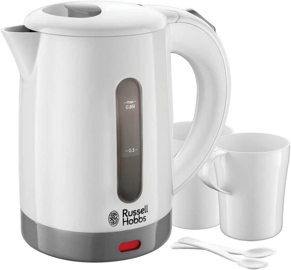 Russell Hobbs 23840-70 Bollitore Elettrico da Viaggio 0.85L 1000W Grigio/Bianco