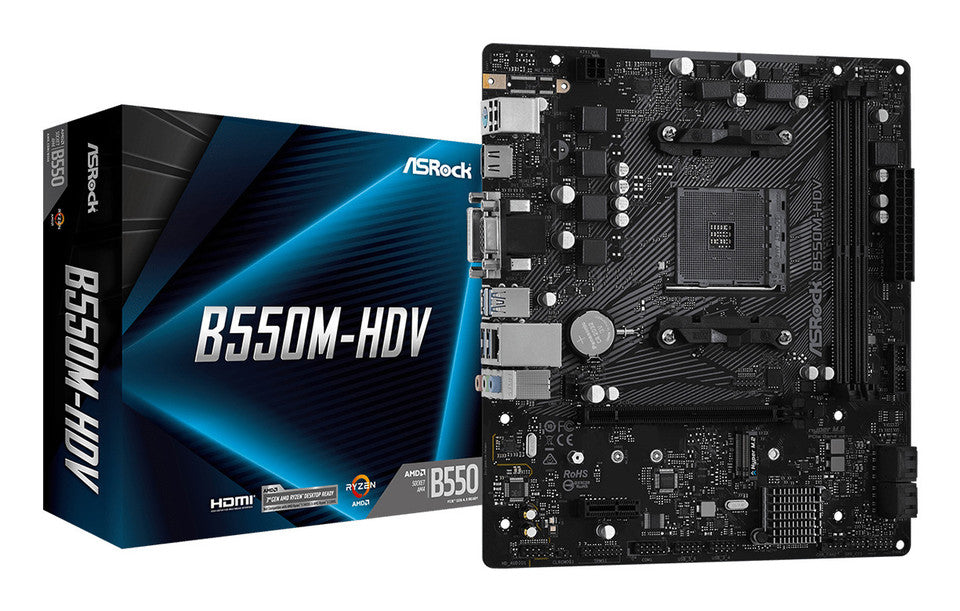Asrock B550M-HDV AMD B550 2*DDR4 1*M.2 4*SataIII AM4 HDMI/VGA/DVI-D mATX