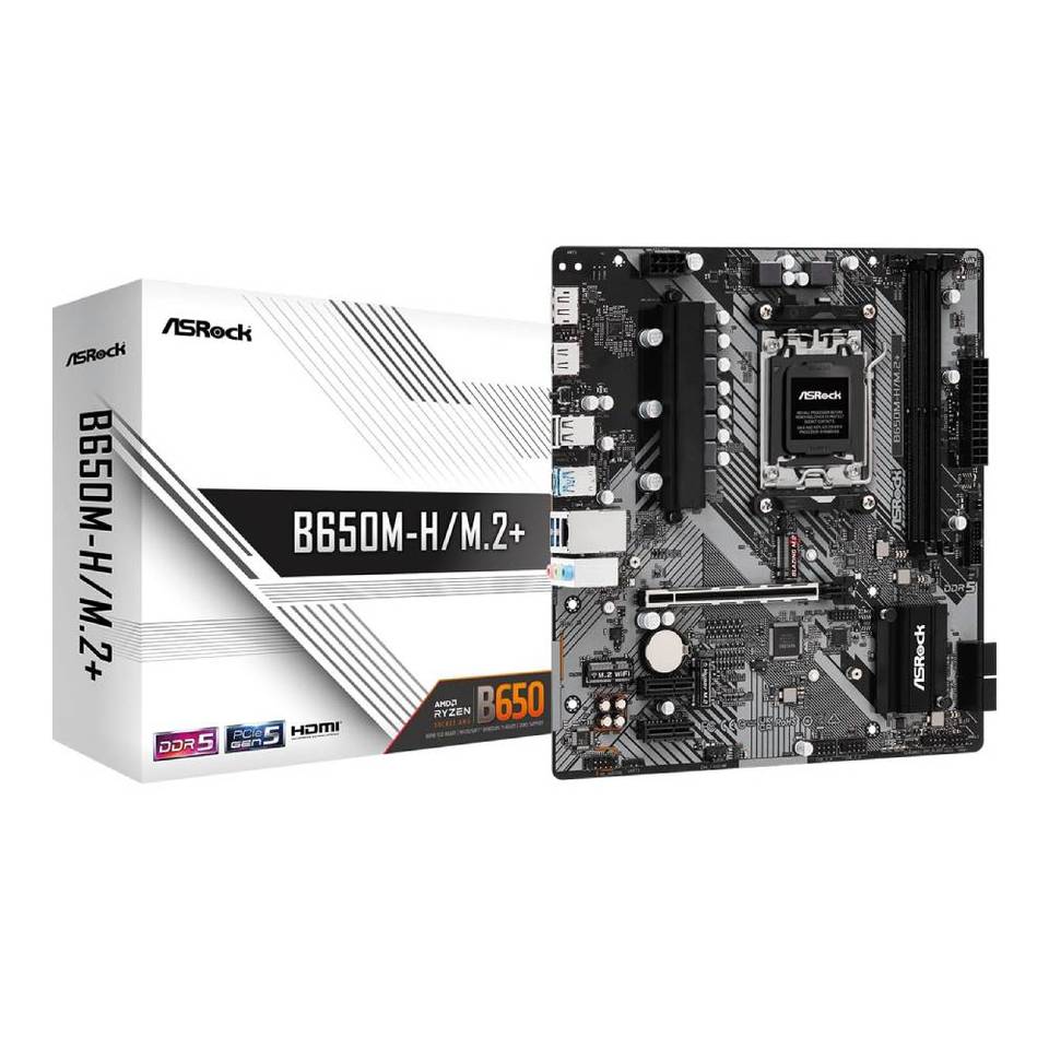 ASRock B650M-H/M.2+ AMD B650 2*DDR5 2*M.2 4*SataIII AM5 HDMI/DisplayPort mATX