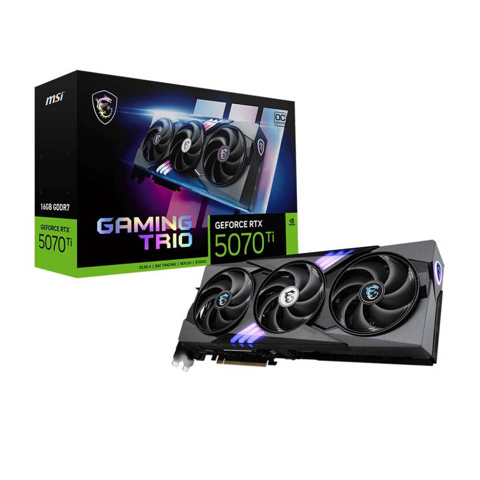 MSI GeForce RTX 5070 Ti 16G Gaming Trio OC 16GB GDDR7 DLSS4 1*HDMI/3*DisplayPort PCi Ex 5.0 16x