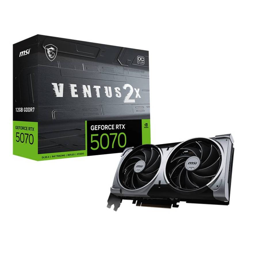 MSI GeForce RTX 5070 12G Ventus 2X OC 12GB GDDR7 DLSS4 1*HDMI/3*DisplayPort PCi Ex 5.0 16x