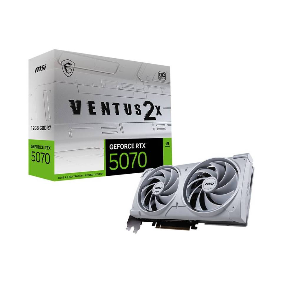 MSI GeForce RTX 5070 12G Ventus 2X OC White 12GB GDDR7 DLSS4 1*HDMI/3*DisplayPort PCi Ex 5.0 16x
