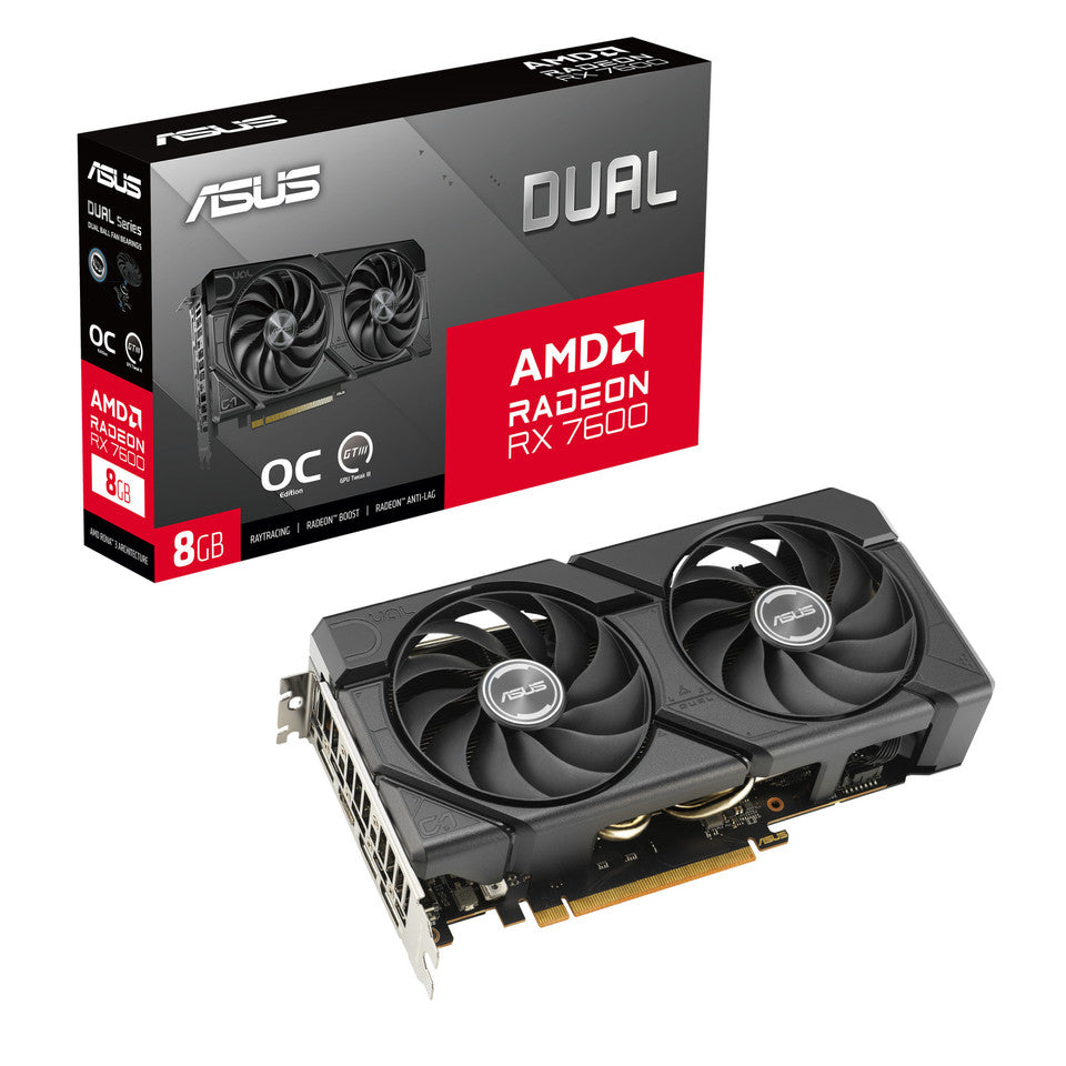 ASUS Dual Radeon RX 7600 EVO OC Edition 8GB GDDR6 HDMI/3*DisplayPort PCi Ex 4.0 16x