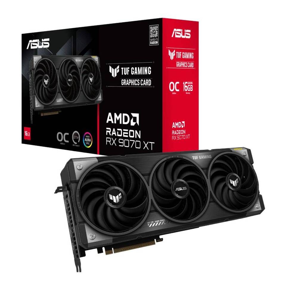 ASUS TUF Radeon RX 9070 XT OC Edition 16GB GDDR6 HDMI/3*DisplayPort PCi Ex 5.0 16x