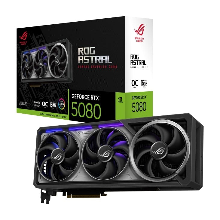 ASUS ROG Astral GeForce RTX 5080 OC Edition 16GB GDDR7 DLSS4 2*HDMI/3*DP PCi Ex 5.0 16x