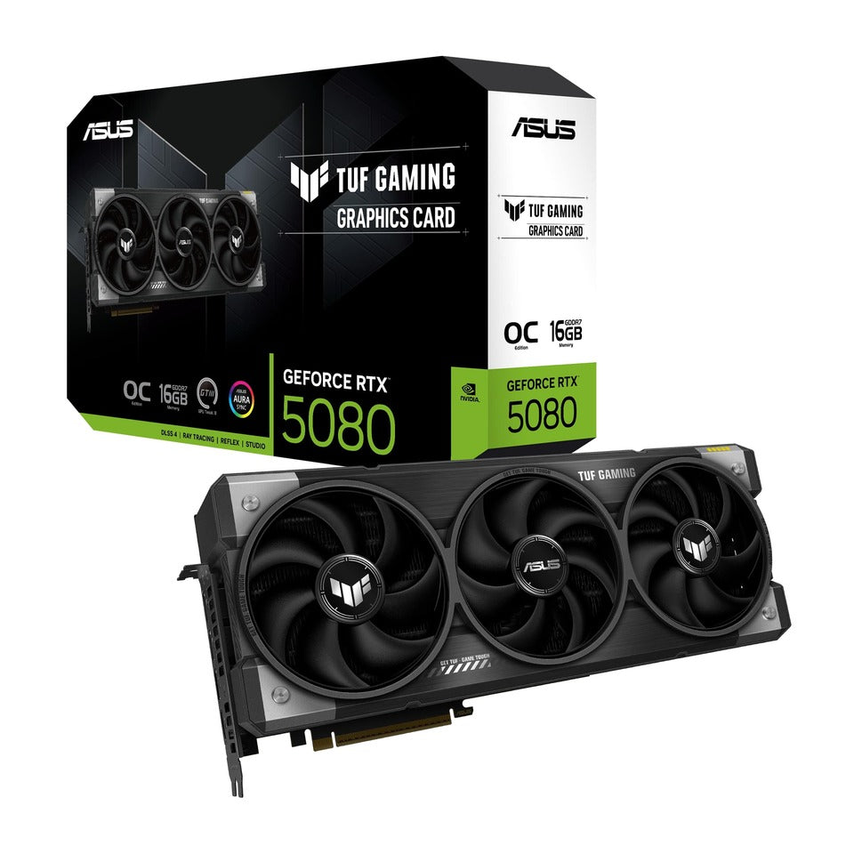 ASUS TUF GeForce RTX 5080 OC Edition 16GB GDDR7 DLSS4 2*HDMI/3*DP PCi Ex 5.0 16x