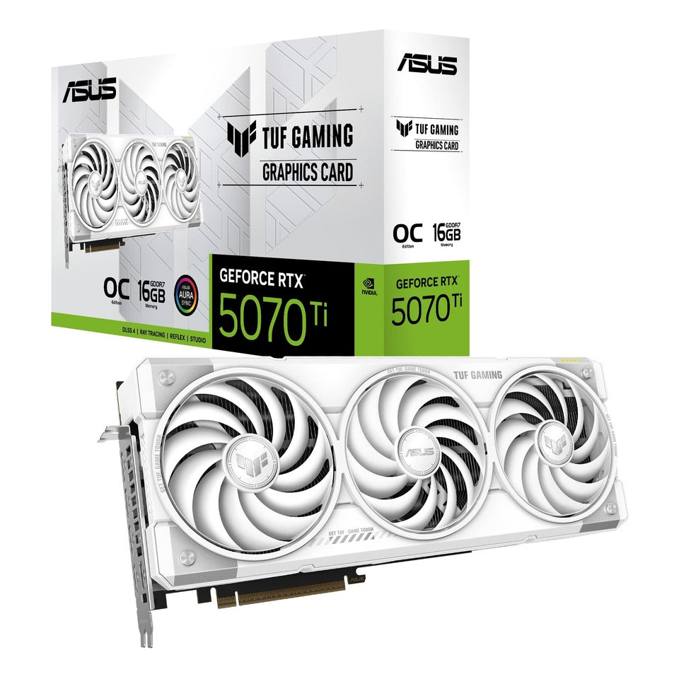 ASUS TUF GeForce RTX 5070 Ti White OC Edition 16GB GDDR7 DLSS4 2*HDMI/3*DisplayPort PCi Ex 5.0 16x