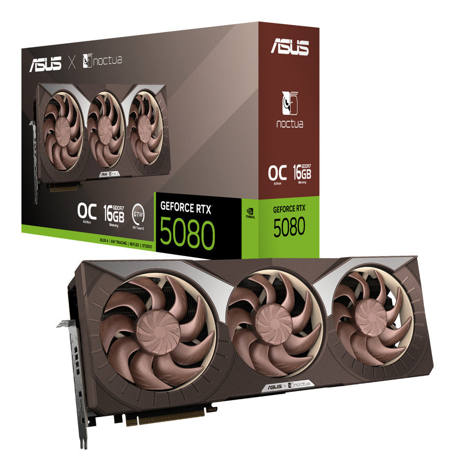 ASUS GeForce RTX 5080 Noctua OC Edition 16GB GDDR7 DLSS4 2*HDMI/3*DisplayPort PCi Ex 5.0 16x