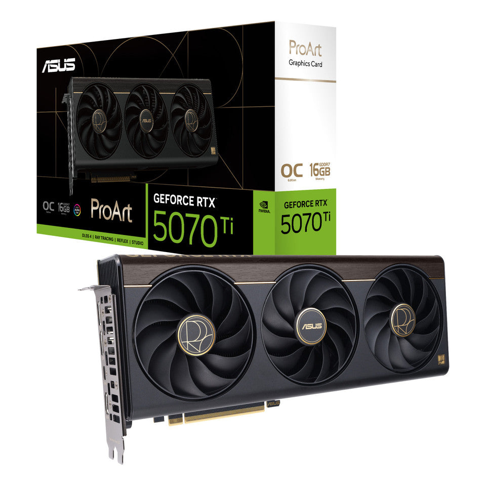 ASUS ProArt GeForce RTX 5070 Ti OC Edition 16GB GDDR7 DLSS4 HDMI/2*DisplayPort/USB-C PCi Ex 5.0 16x