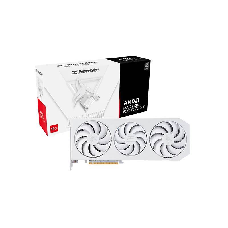 PowerColor Hellhound Spectral White Radeon RX 9070 XT 16GB GDDR6 HDMI/3*DisplayPort PCi Ex 5.0 16x