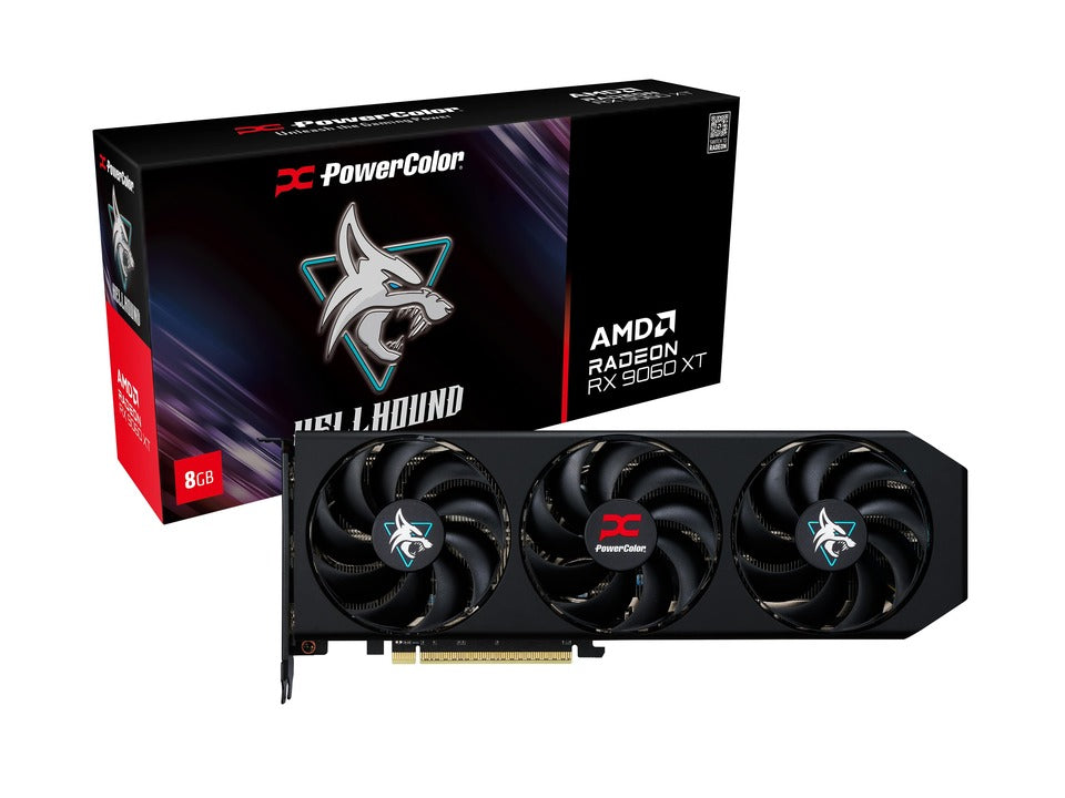 PowerColor Hellhound Radeon RX 9060 XT OC 8GB GDDR6 HDMI/2*DisplayPort PCi Ex 5.0 16x