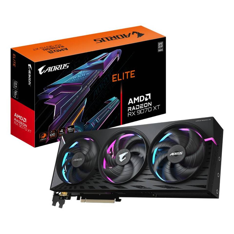 GIGABYTE AORUS Radeon RX 9070 XT ELITE 16GB GDDR6 2*HDMI/2*DisplayPort PCi Ex 5.0 16x