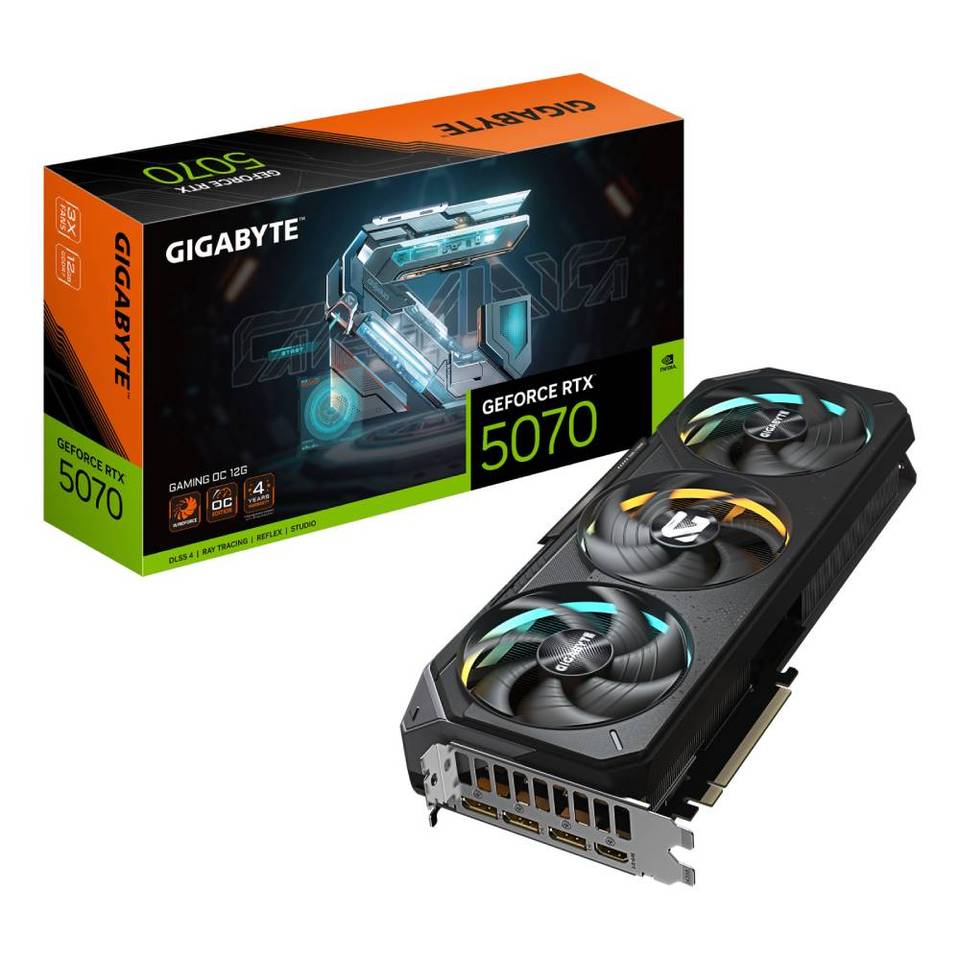 GIGABYTE GeForce RTX 5070 GAMING OC 12GB GDDR7 DLSS4 1*HDMI/3*DisplayPort PCi Ex 5.0 16x