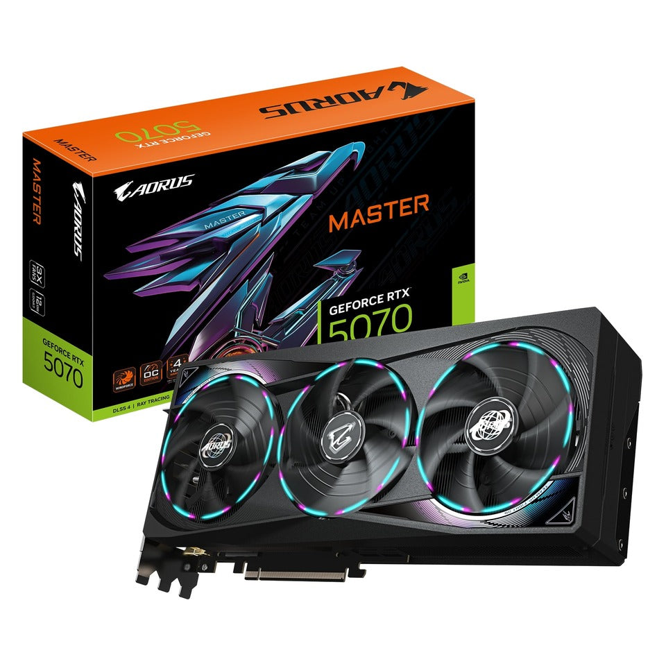 GIGABYTE AORUS GeForce RTX 5070 MASTER 12GB GDDR7 DLSS4 1*HDMI/3*DisplayPort PCi Ex 5.0 16x