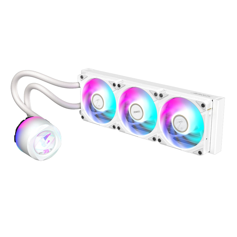 GIGABYTE AORUS Waterforce X II 360 White ARGB CPU Liquid Cooler Intel 1851/1700/1200 AMD TR4/AM5/AM4/sTR5