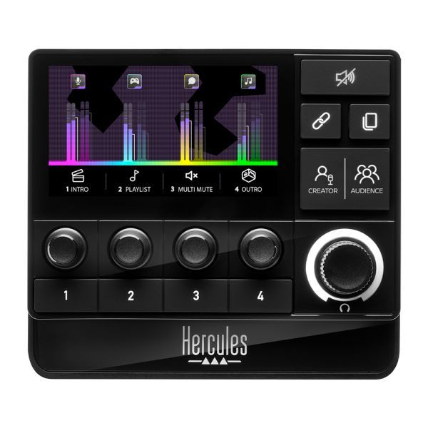 Hercules Stream 200 XLR Controller Audio 9 pulsanti Nero