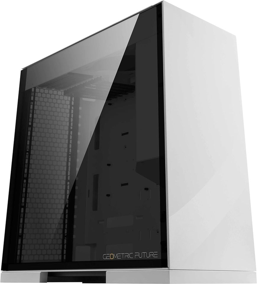 Geometric Future Lohan Case Mid Tower No-Power Vetro Temperato minITX/mATX/ATX/SSI-EEB Bianco