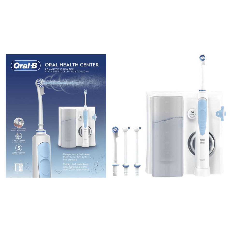 Oral-B Idropulsore Health Center Avanzato con 2 Beccucci Oxyjet e 2 Beccucci con Getto D’acqua