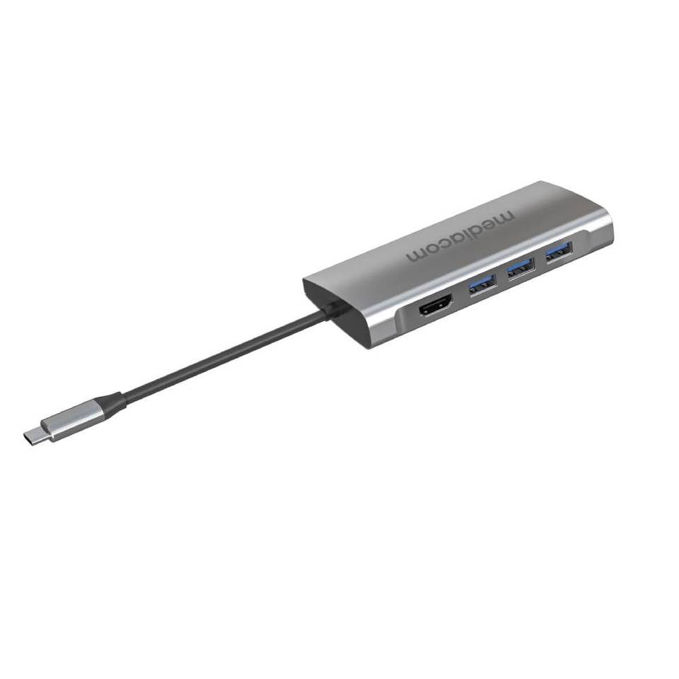 Mediacom MD-C316 Adattatore USB-C to 1*HDMI/3*USB3.0/SD/MicroSD/GLAN/CardReader