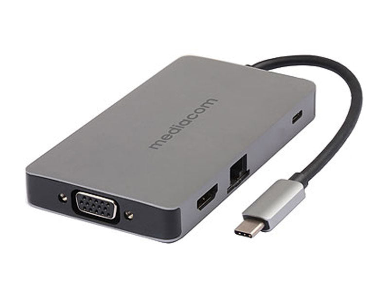 Mediacom MD-C318 Adattatore USB-C to HDMI/2*USB3.0/SD/GLAN