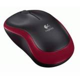 Logitech M185 Mouse Ottico Ambidestro 3 Tasti Wireless Nero/Rosso