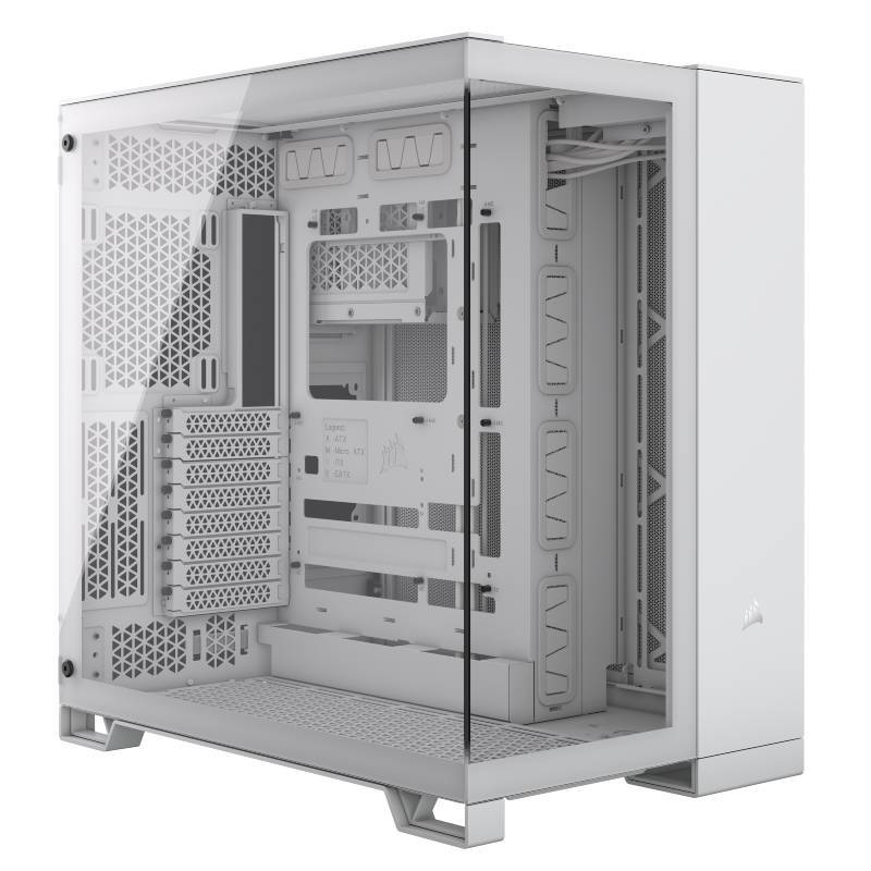 Corsair 6500X White Middle Tower Vetro Temperato No-Power minITX/mATX/ATX/E-ATX