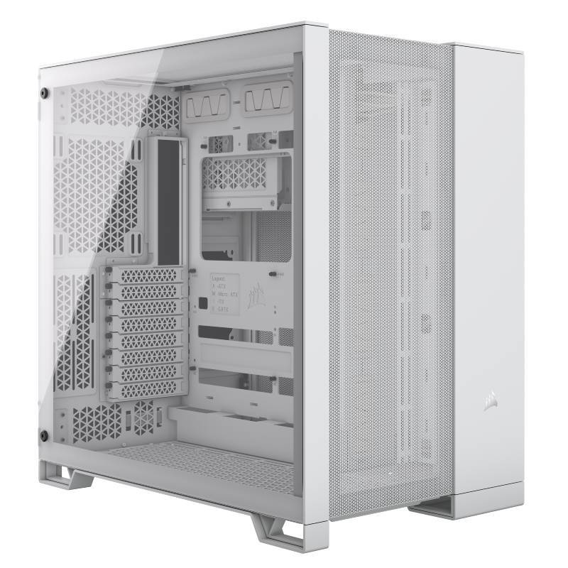 Corsair 6500D Airflow White Middle Tower Vetro Temperato No-Power minITX/mATX/ATX/E-ATX