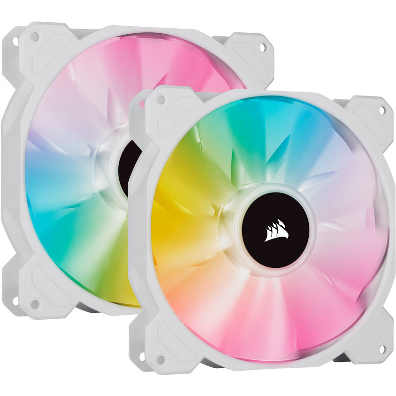 Corsair SP140 RGB Elite PWM 140mm White Dual Pack + Lighting Node CORE