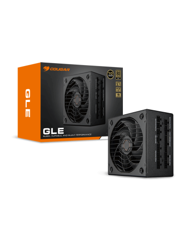 COUGAR ALIM GLE 1200 1200W 80+ GOLD 100% JAPAN ATX 3.1 PCIE 5.1 FULL M - Sleek, Durable, and Silent Performance The COUGAR GLE series boasts high-quality 80 PLUS Gold certification, achieving up to 91% conversion efficiency. Utilizing a native PCIe 12V...