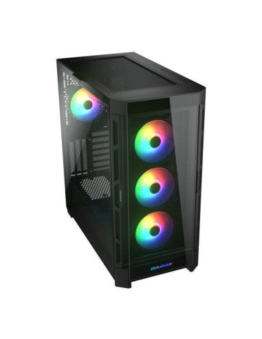 COUGAR CASE M.TOWER DUOFACE PRO CON 2 PANELLI FRONTALI 4X120mm ARGB PWM FAN - Duoface Pro RGB Mid Tower Case con 2 pannelli frontali, 4 ventole ARGB PWM da 120 mm, hub ventola ARGB incluso, Type C Gen 2 x 1, USB 3.0 x 2, USB 2.0 x 1, pulsante RGB - Nero
