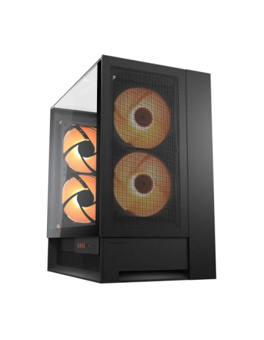 COUGAR CASE MID TOWER OMNY X BLACK 2*TG 4*FAN ARGB + HUB (supp GPU VERTICAL - 4 ARGB FUN: 2*160mm ARGB PWM + 2*REVERSED 160mm ARGB PWM