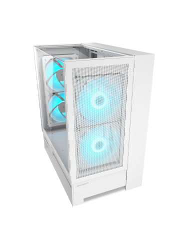 COUGAR CASE MID TOWER OMNY X WHITE 2*TG 4*FAN ARGB + HUB (supp GPU VERTICAL - 4 ARGB FUN: 2*160mm ARGB PWM + 2*REVERSED 160mm ARGB PWM