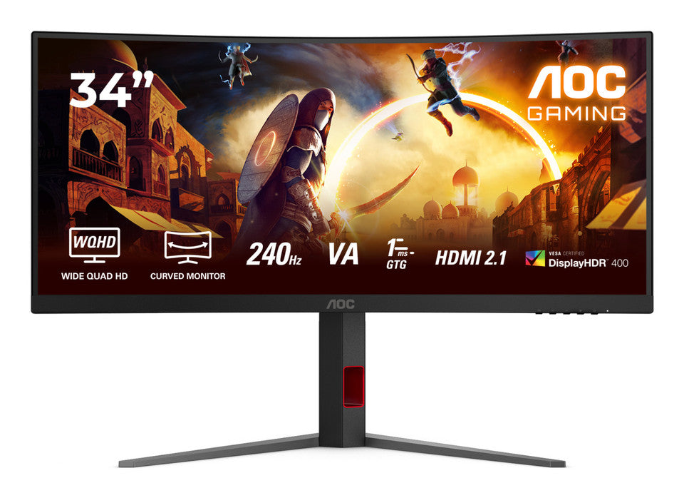 AOC CU34G4Z Monitor Curvo 34" Fast VA 240Hz WQHD 1ms Hub USB 2*HDMI/DisplayPort