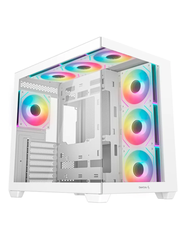 DEEPCOOL CASE MID TOWER CG530 7F BIANCO 7 FAN 120mm 2TG - Scopri il case a vista definitivo con il suo design senza montanti. Caratterizzato da una struttura senza saldature e senza montanti anteriori, CG530 7F dispone sia di un pannello laterale in ve...