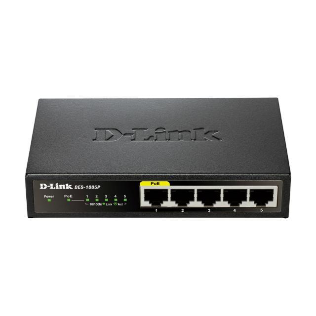 D-Link DGS-1005P Switch Fast Ethernet PoE 5*Porte Nero