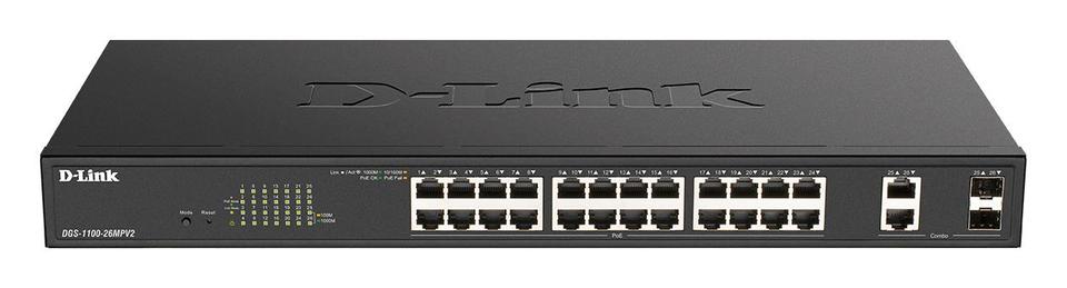 D-Link DGS-1100-26MPV2 Switch Managed Gigabit Ethernet 26 Porte PoE Nero