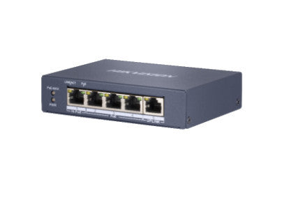 Hikvision DS-3E0505HP-E Switch Unmanaged Gigabit 4 porte