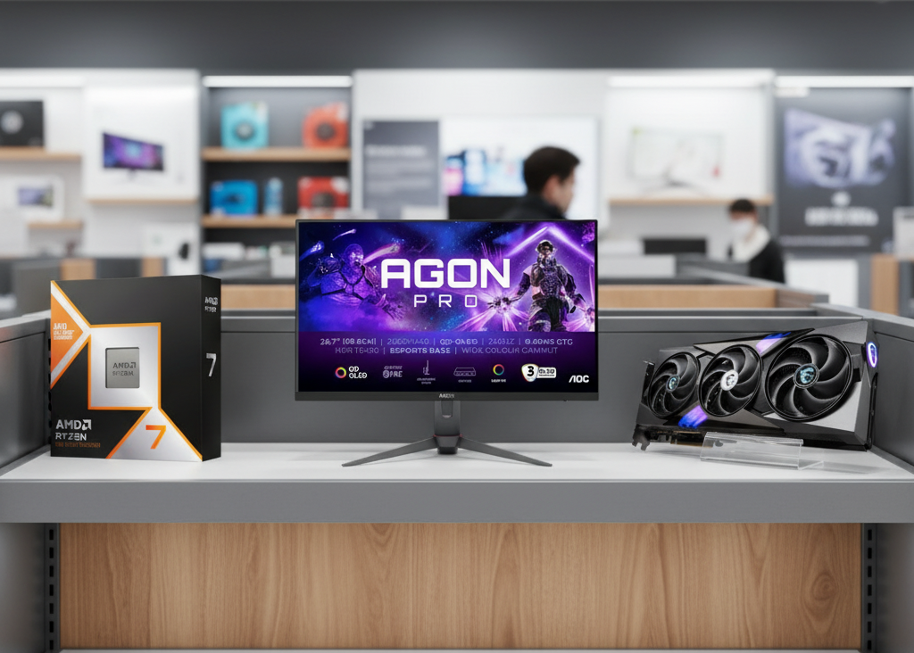 Esposizione prodotti su scaffalatura negozio