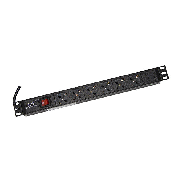 Digitus Multipresa per Rack 19" 6 prese Schucko Spina 16A Nero