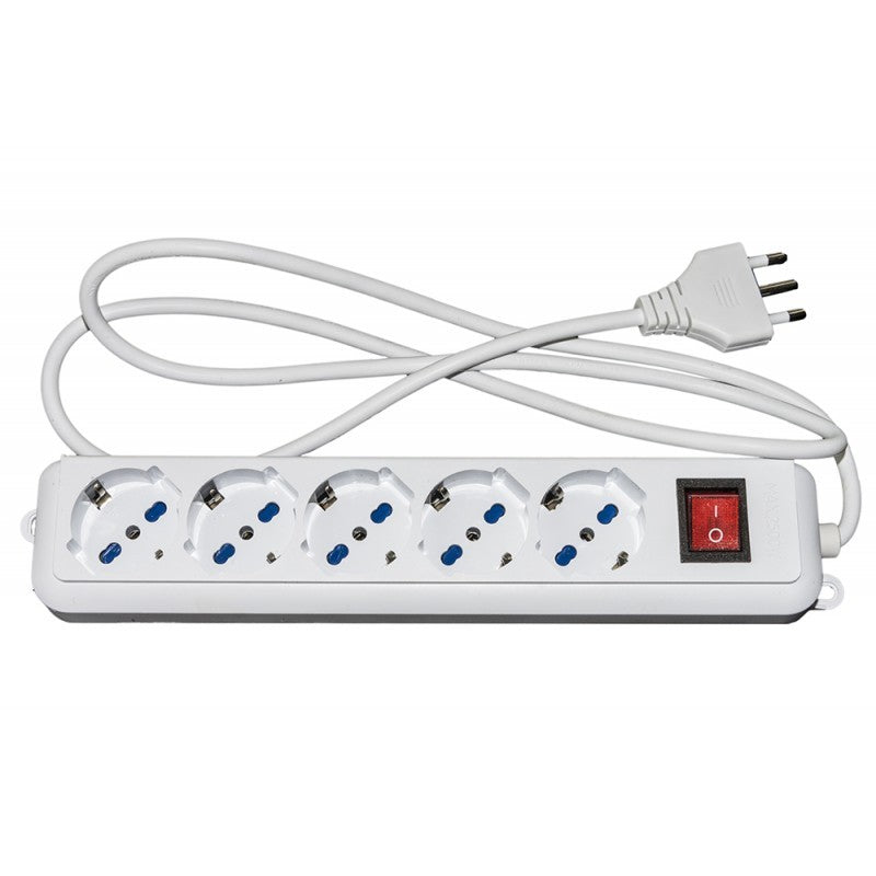 Digitus LKMP05L Multipresa 5*Schuko 10/16A 1.5m Bianco