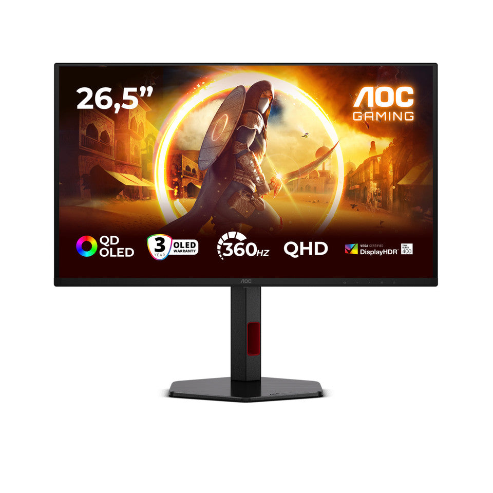 AOC Q27G4SDR Monitor 26,5" QD-OLED 360Hz QHD 0,03ms Pivot Hub USB 2*HDMI/DisplayPort