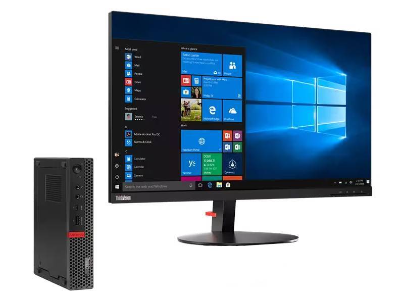 Lenovo ThinkCentre M920Q Intel Core i5-9400T 16GB Intel UHD Graphic 512GB Windows 11 Pro MAR + Monitor 22" HD - Refurbished Grade A
