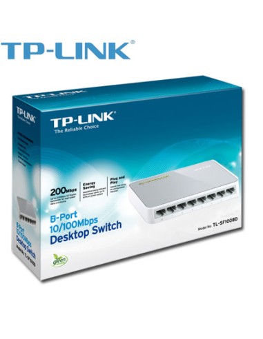 TP-LINK 8 PORTE 10/100 MINI SWITCH - Lo switch Fast Ethernet TL-SF1008D � stato progettato per ambienti SOHO (Small Office e Home Office) o gruppi di lavoro. Tutte e 8 le porte supportano la funzione auto MDI / MDIX e non � necessario preoccuparsi del ...