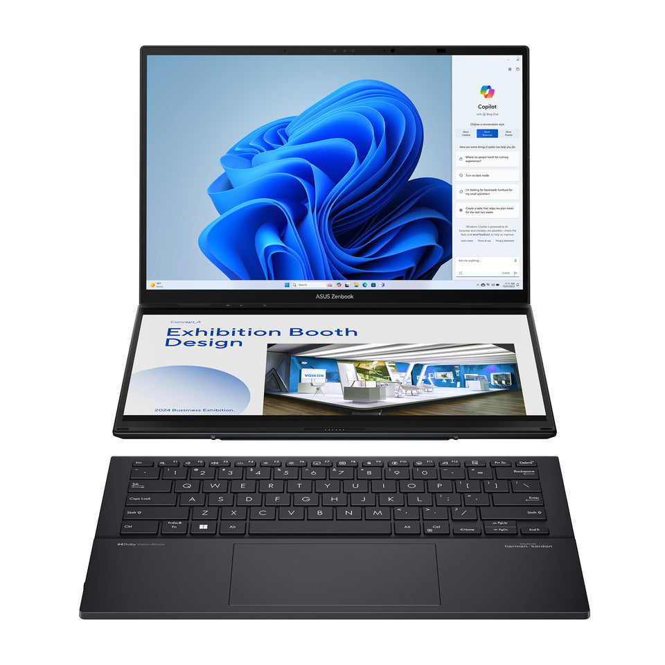 ASUS Zenbook Duo OLED Intel Core Ultra 9 285H 32GB Intel Arc Graphics 1TB 14" 3K Touch Windows 11 Pro