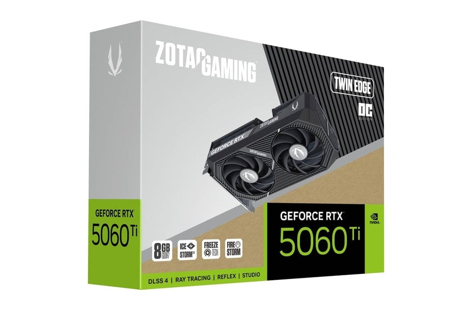 ZOTAC GeForce RTX 5060 Ti Twin Edge OC 8GB GDDR7 DLSS4 1*HDMI/3*DisplayPort PCi Ex 5.0 16x