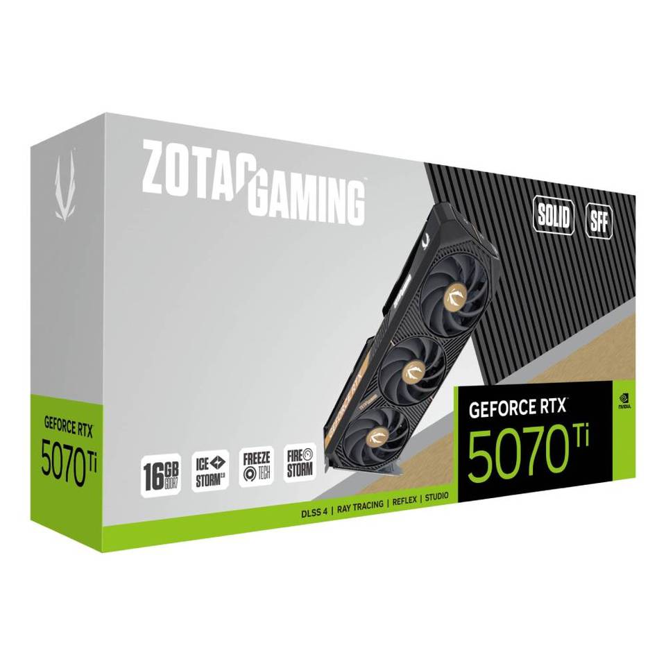 Zotac GeForce RTX 5070 Ti Solid SFF 16GB GDDR7 DLSS4 1*HDMI/3*DisplayPort PCi Ex 5.0 16x
