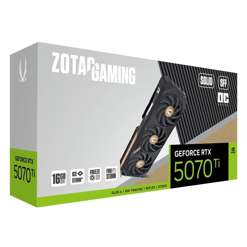 Zotac GeForce RTX 5070 Ti Solid SFF OC 16GB GDDR7 DLSS4 1*HDMI/3*DisplayPort PCi Ex 5.0 16x