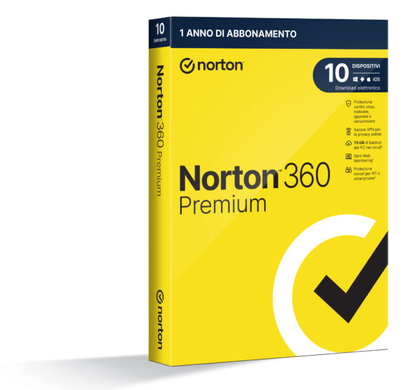 NORTON 360 PREMIUM 75GB IT 1 USER 10 DEVICE 1Y VECCHIO CODICE 21397805